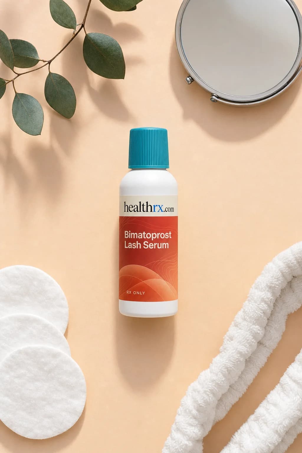 Bimatoprost Lash Serum laid flat among everyday things