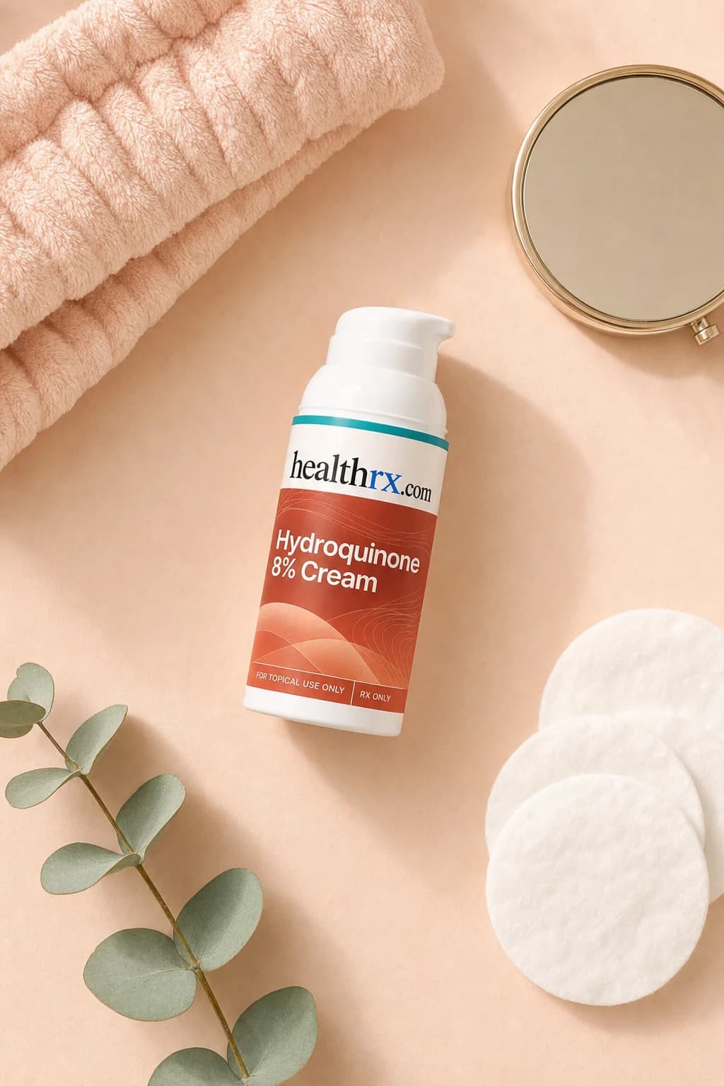 Hydroquinone 8% Cream laid flat among everyday things