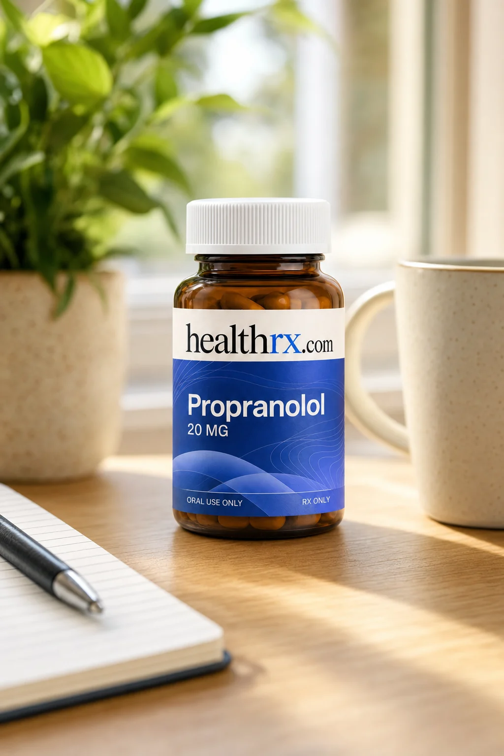 Propranolol on a home-office desk