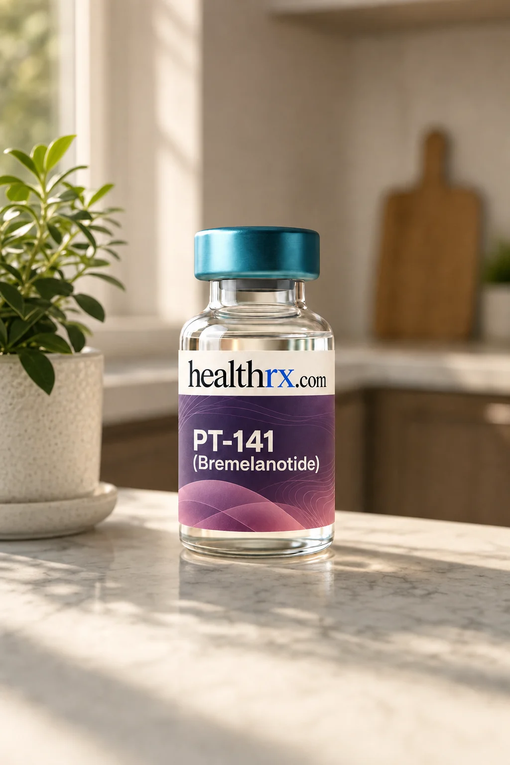 PT-141 (Bremelanotide) on a kitchen counter