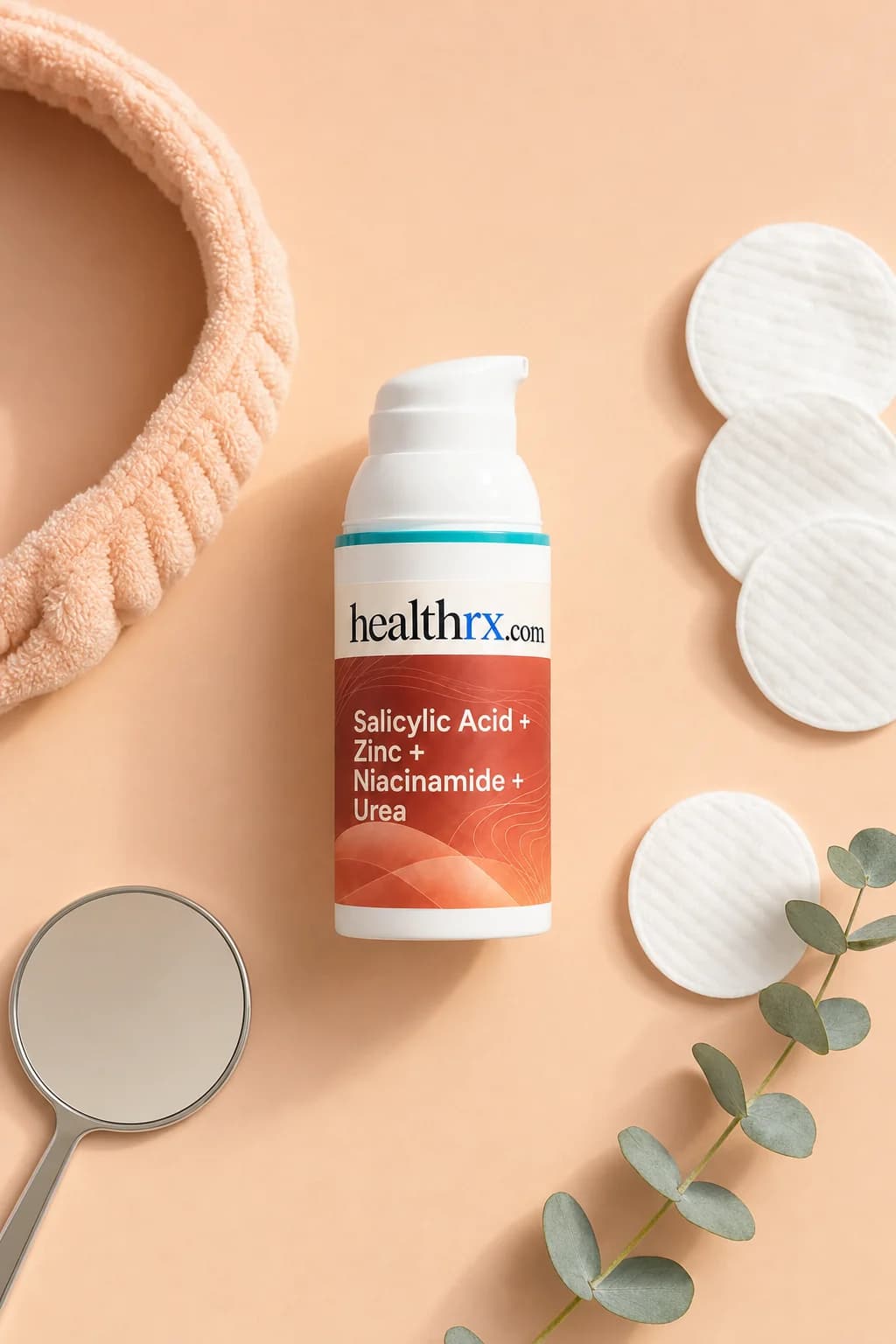 Salicylic Acid / Zinc Oxide / Niacinamide / Urea laid flat among everyday things