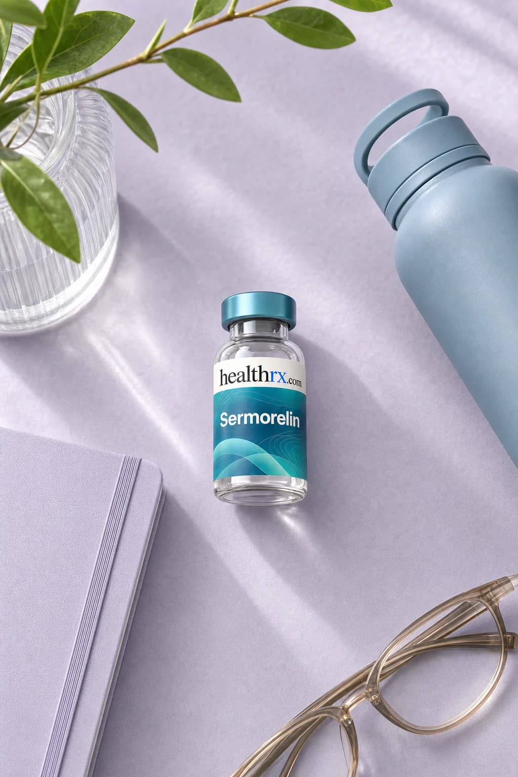 Sermorelin laid flat among everyday things