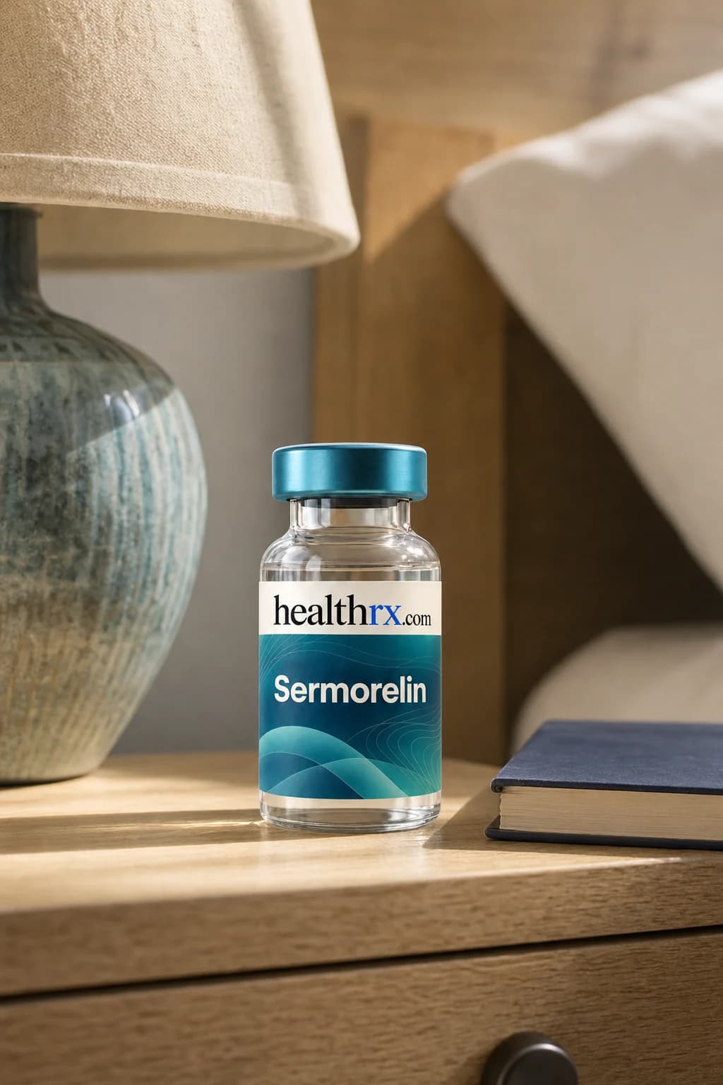 Sermorelin on a bedside table
