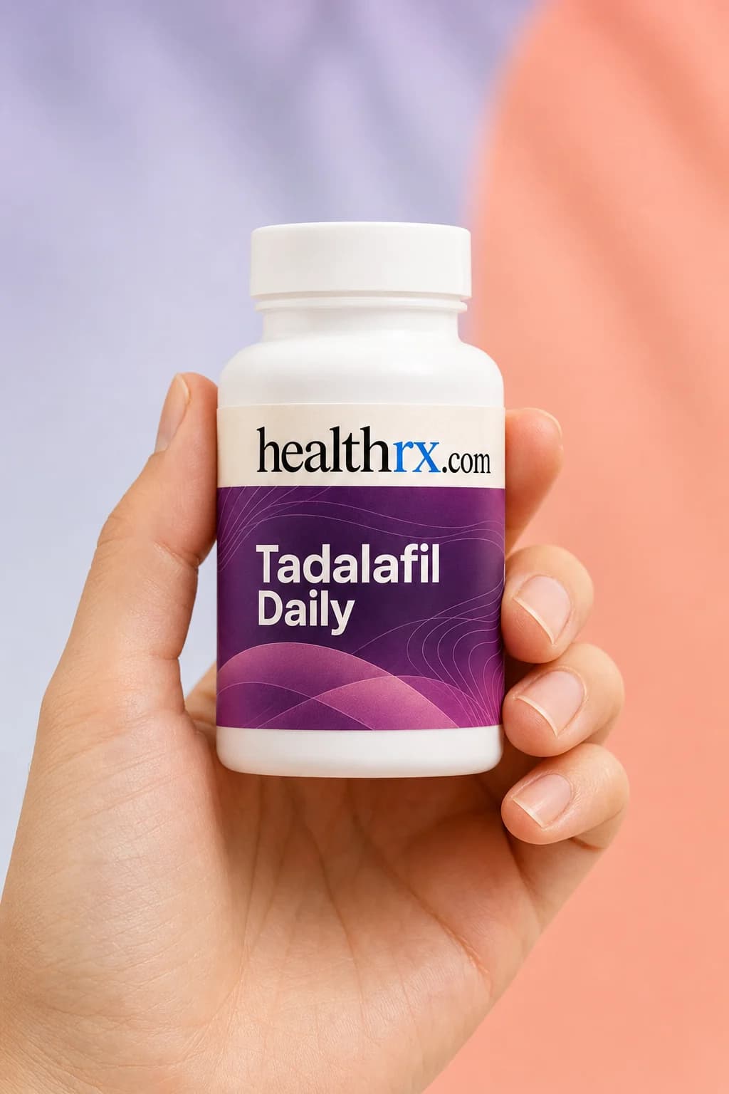 Tadalafil Daily held in one hand, showing its size
