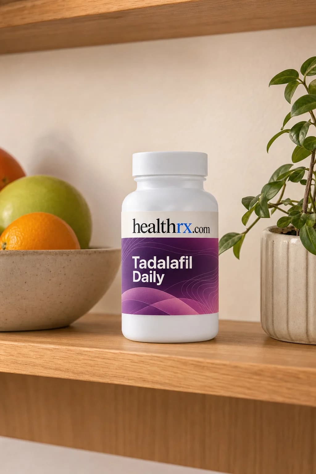 Tadalafil Daily on a kitchen shelf