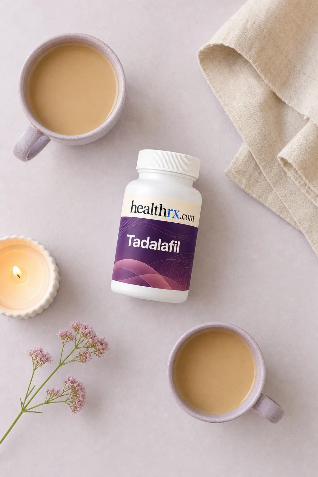 Tadalafil laid flat among everyday things