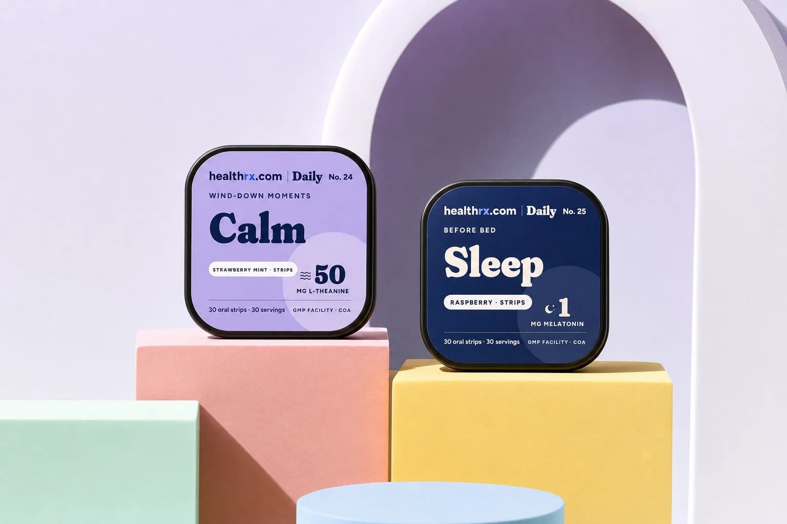 Calm Strips with the rest of the Sleep and Calm collection