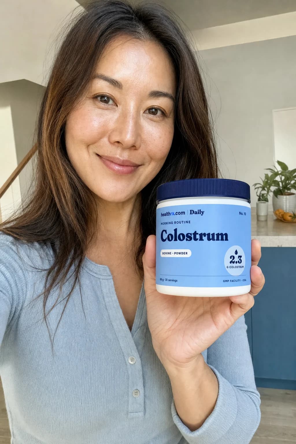 A phone photo of Colostrum Powder