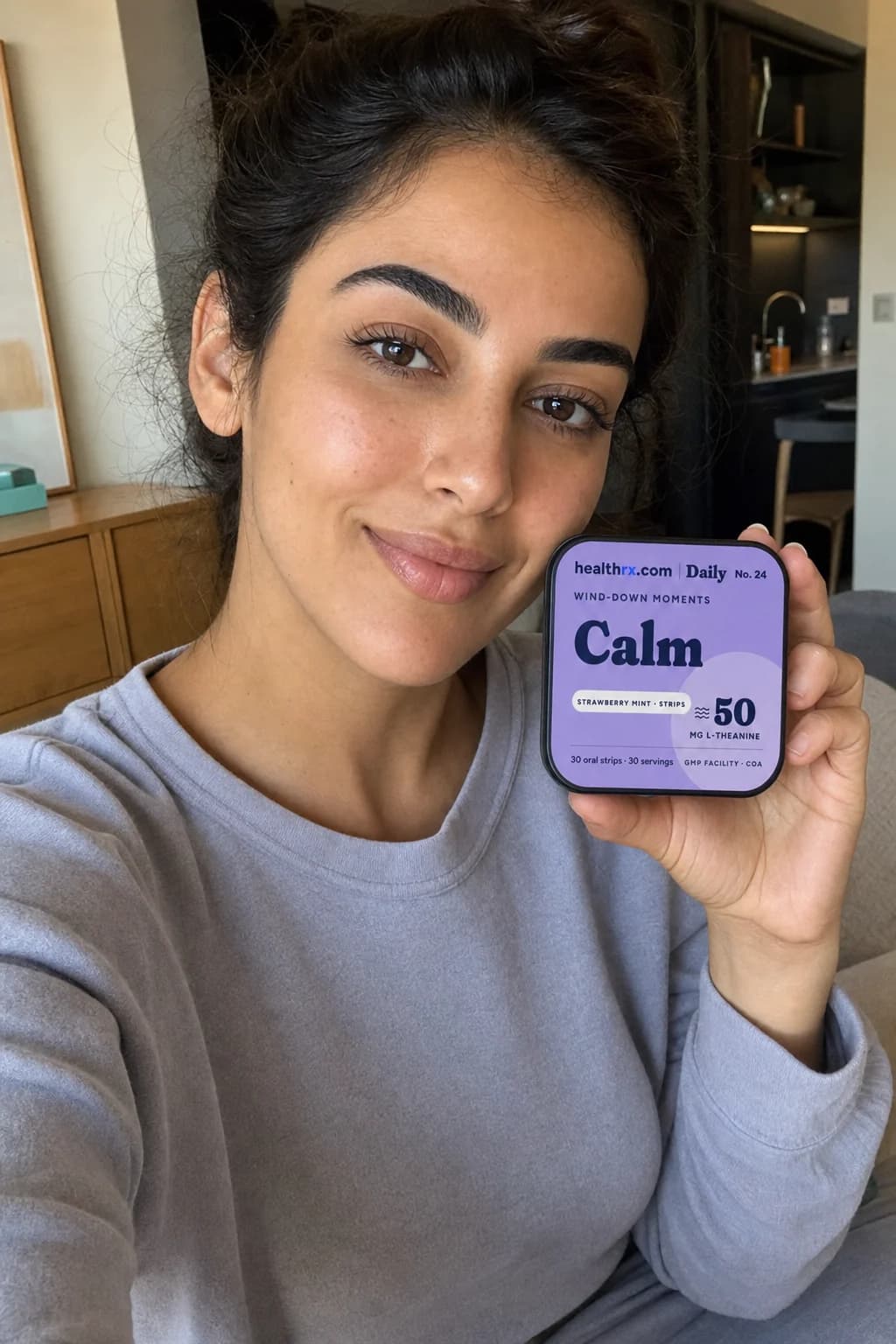 A phone photo of Calm Strips
