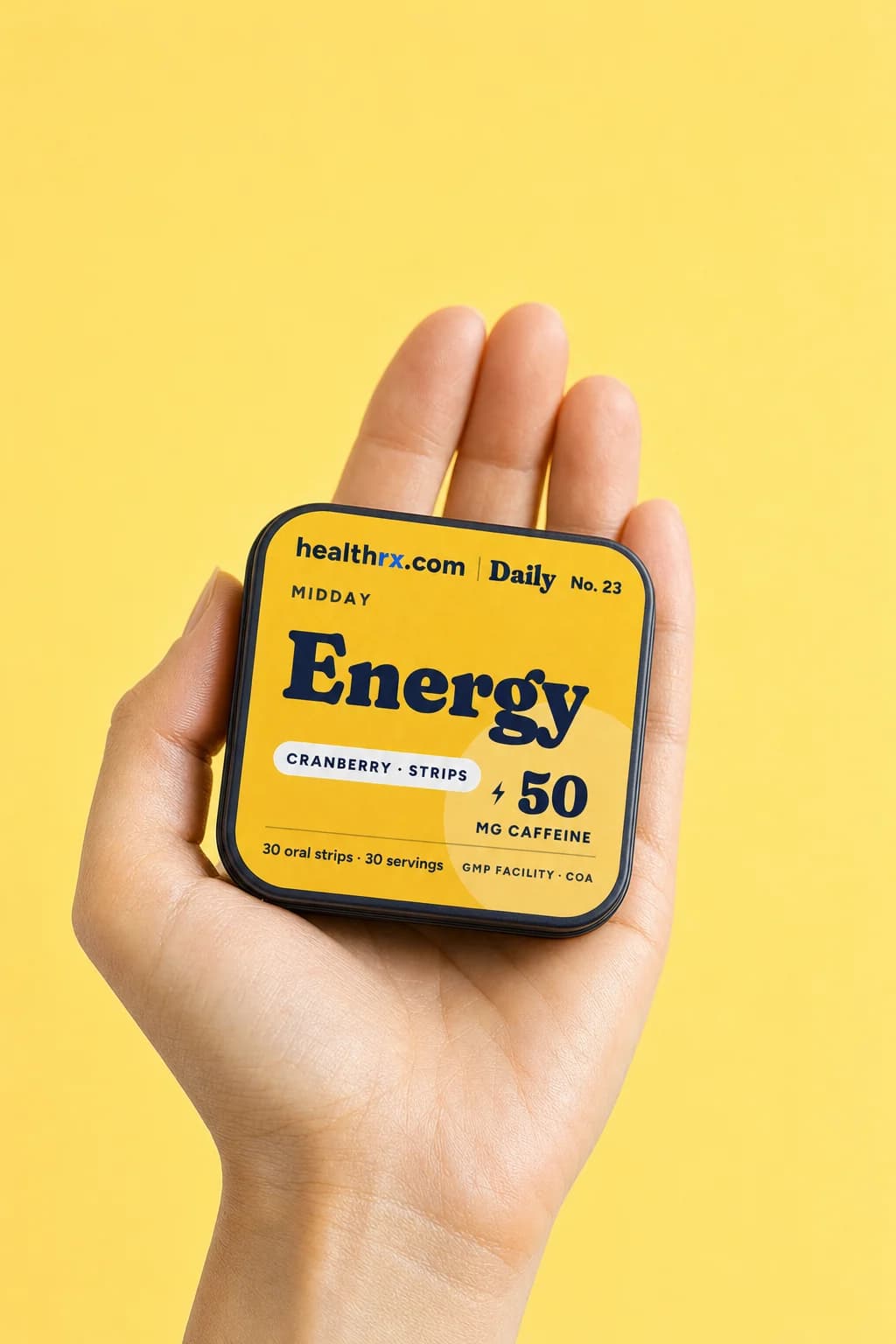 Energy Strips in a hand, showing its size