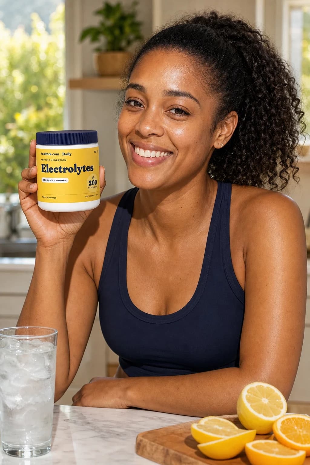 An adult holding Lemonade Electrolytes