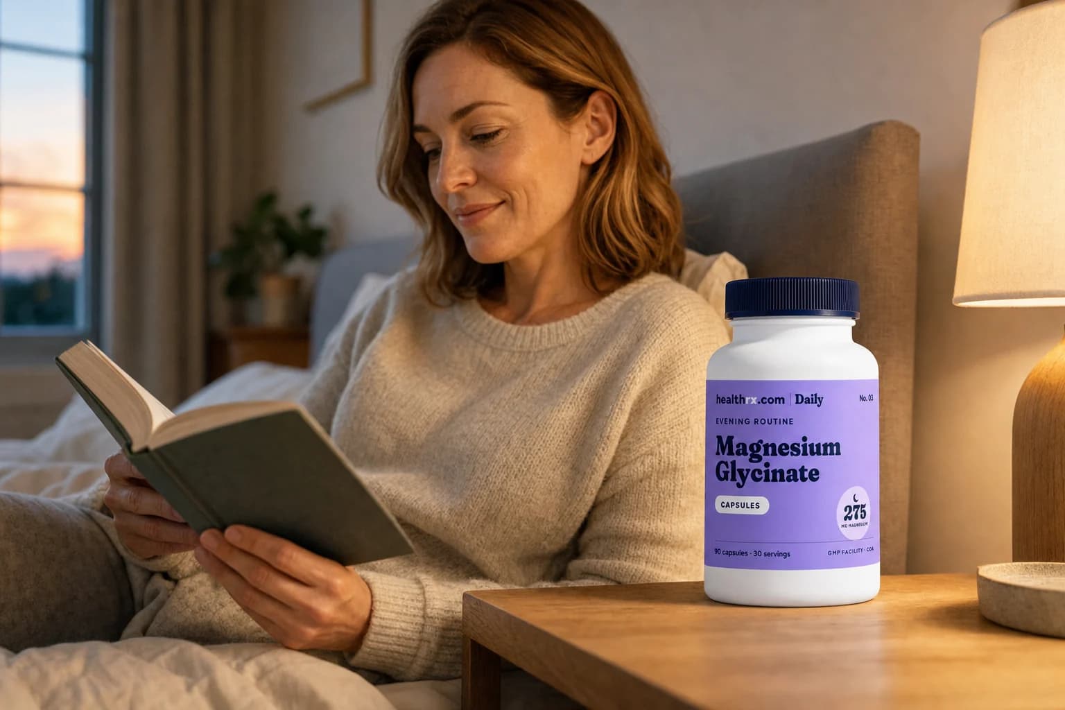 Magnesium Glycinate in an everyday evening routine setting