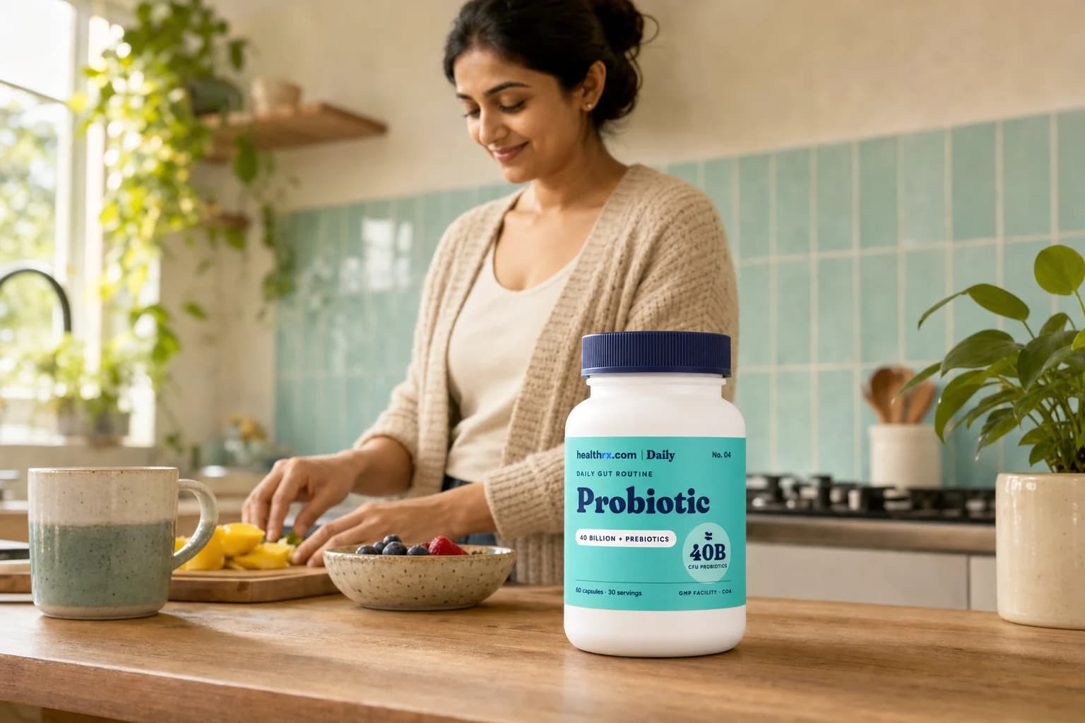 Probiotic 40B + Prebiotics in an everyday daily gut routine setting