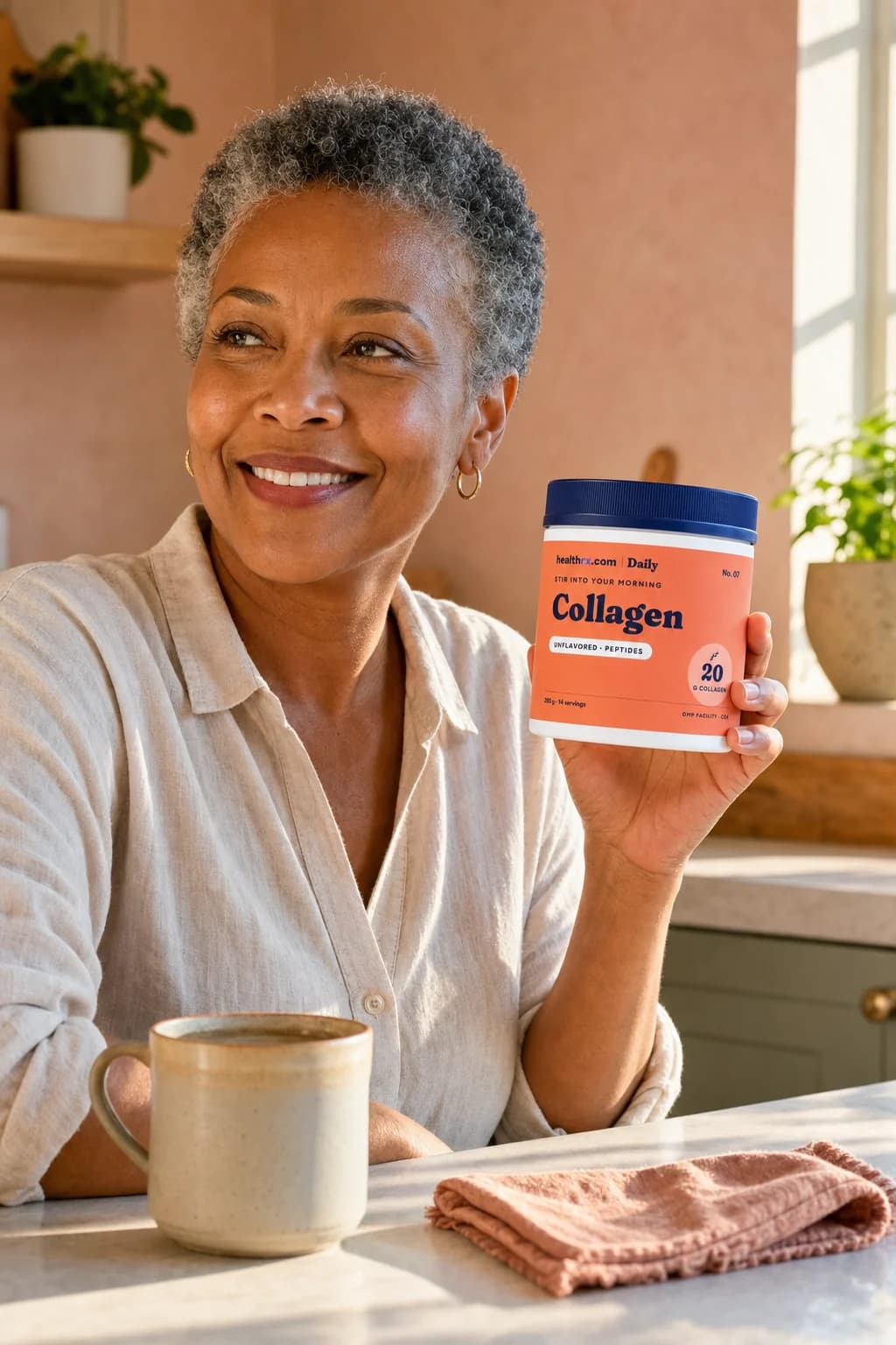 An adult holding Collagen Peptides
