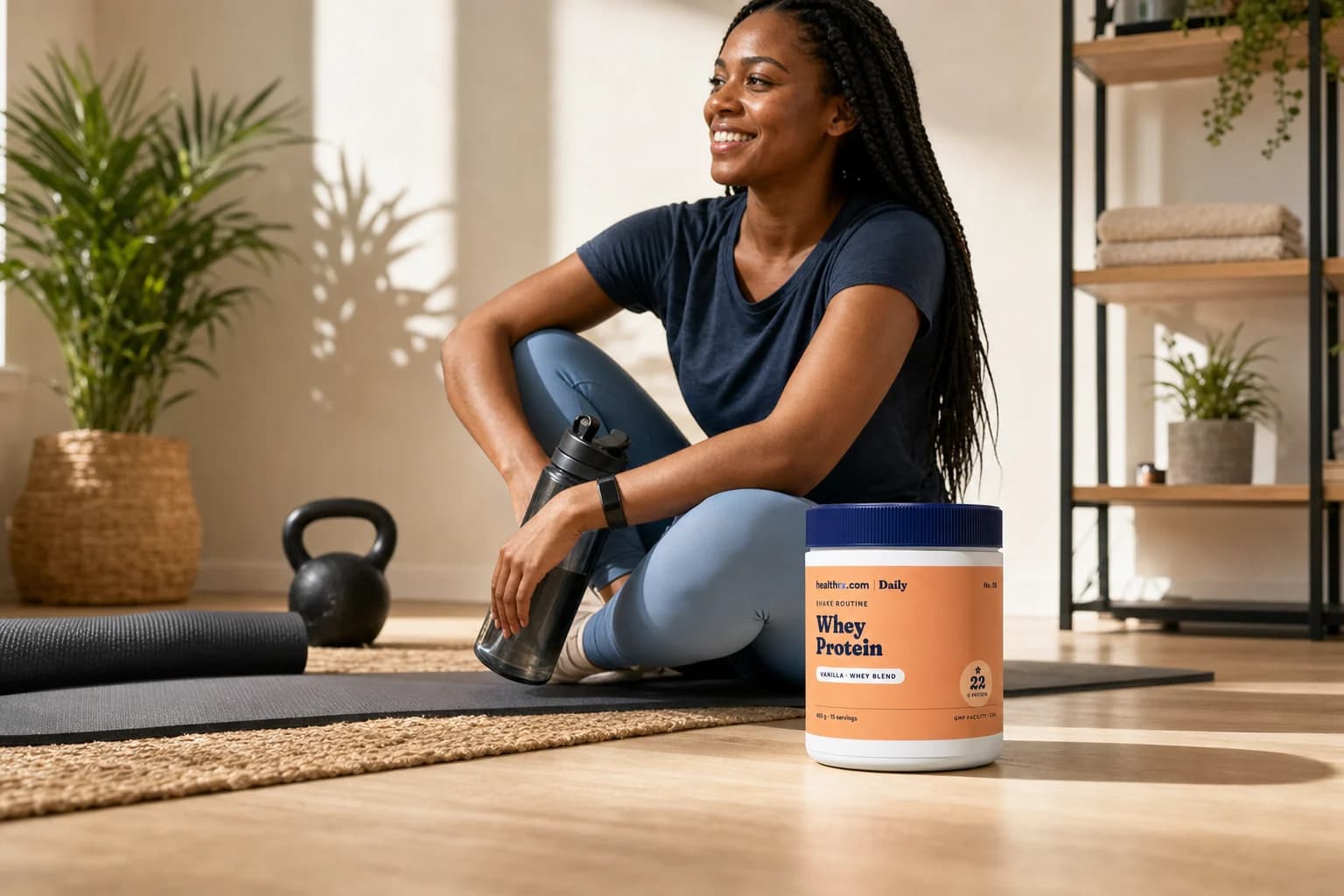 Vanilla Whey Protein in an everyday shake routine setting