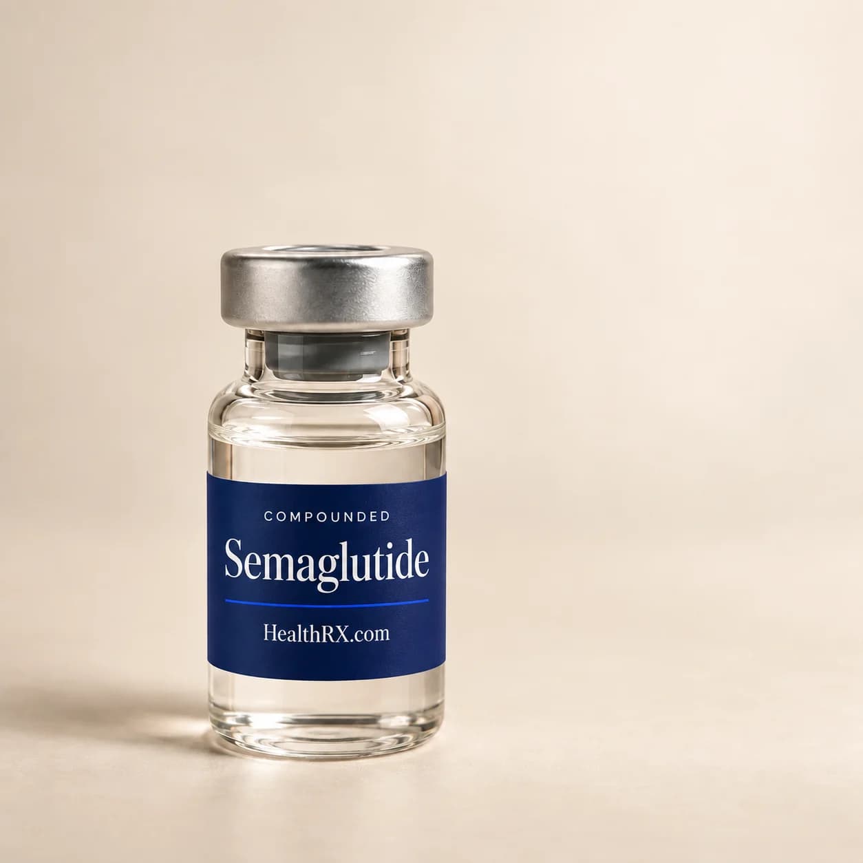 illustrative vial labeled HealthRX.com compounded semaglutide