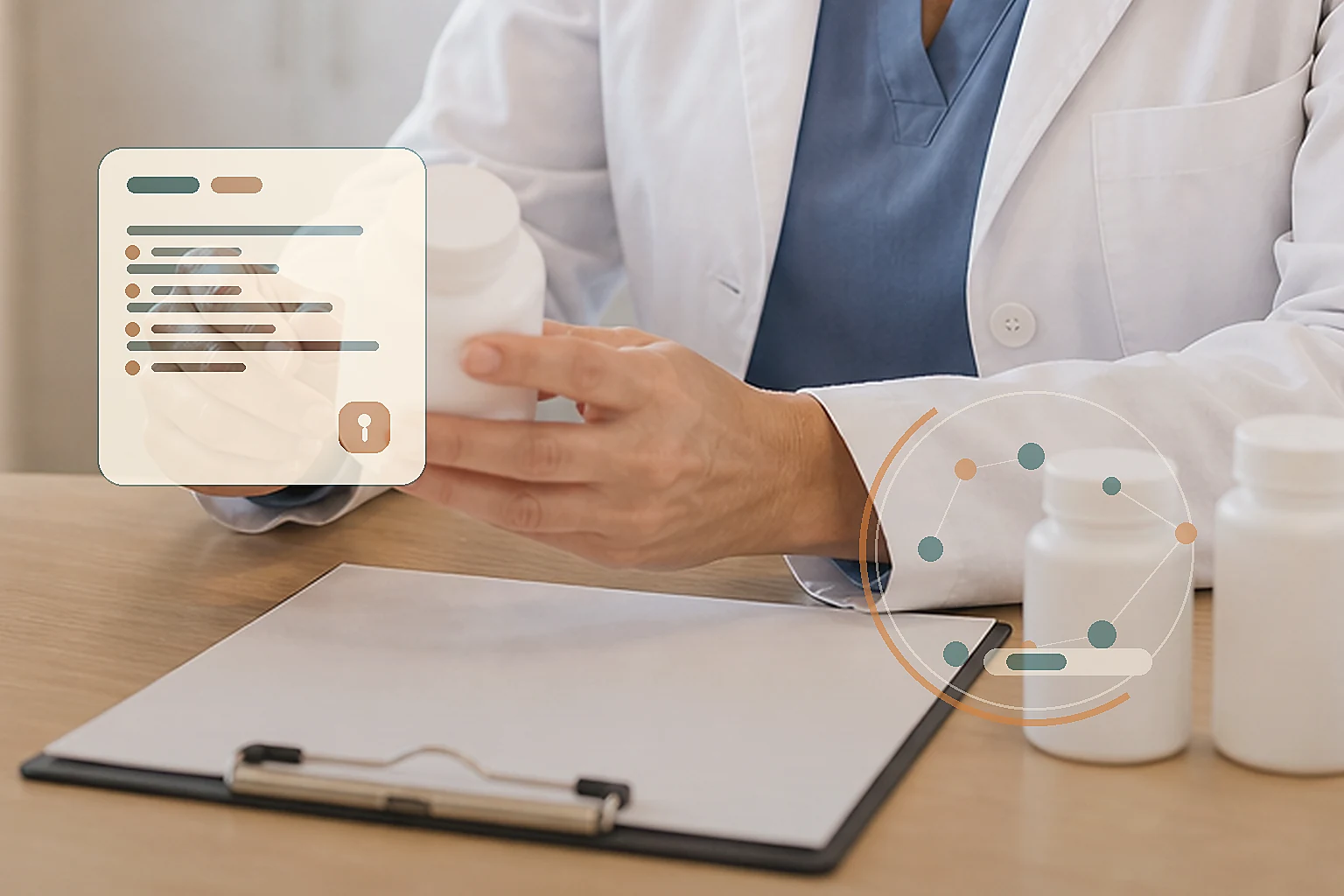 Clinical illustration accompanying retatrutide research and safety information