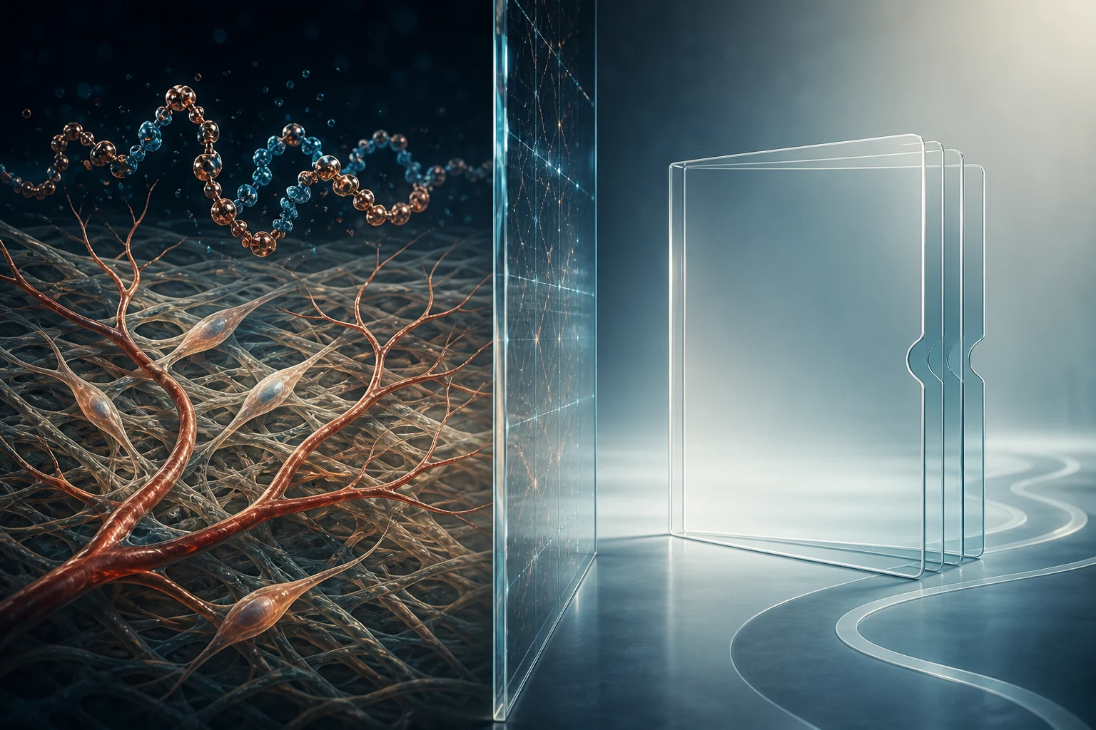 Repair-associated cellular and vascular mechanisms remain separated by a transparent barrier from a blank human-outcome dossier; no tumor or outcome claim.
