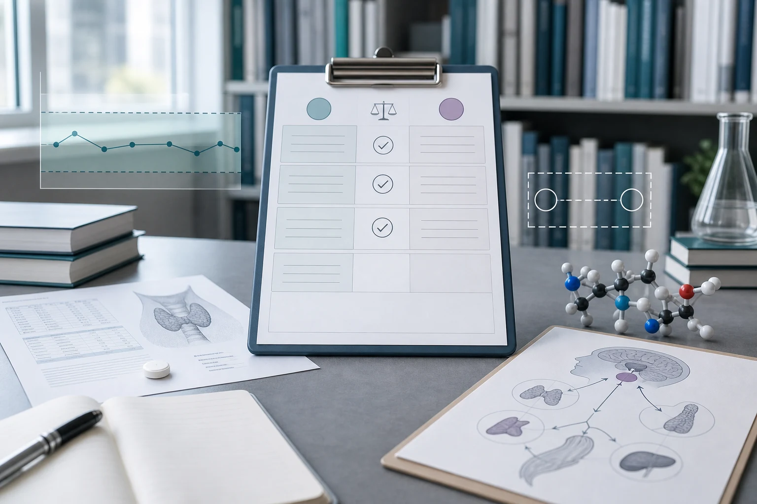 Tesamorelin and levothyroxine evidence review comparing thyroid records with growth-hormone mechanism and a missing interaction link