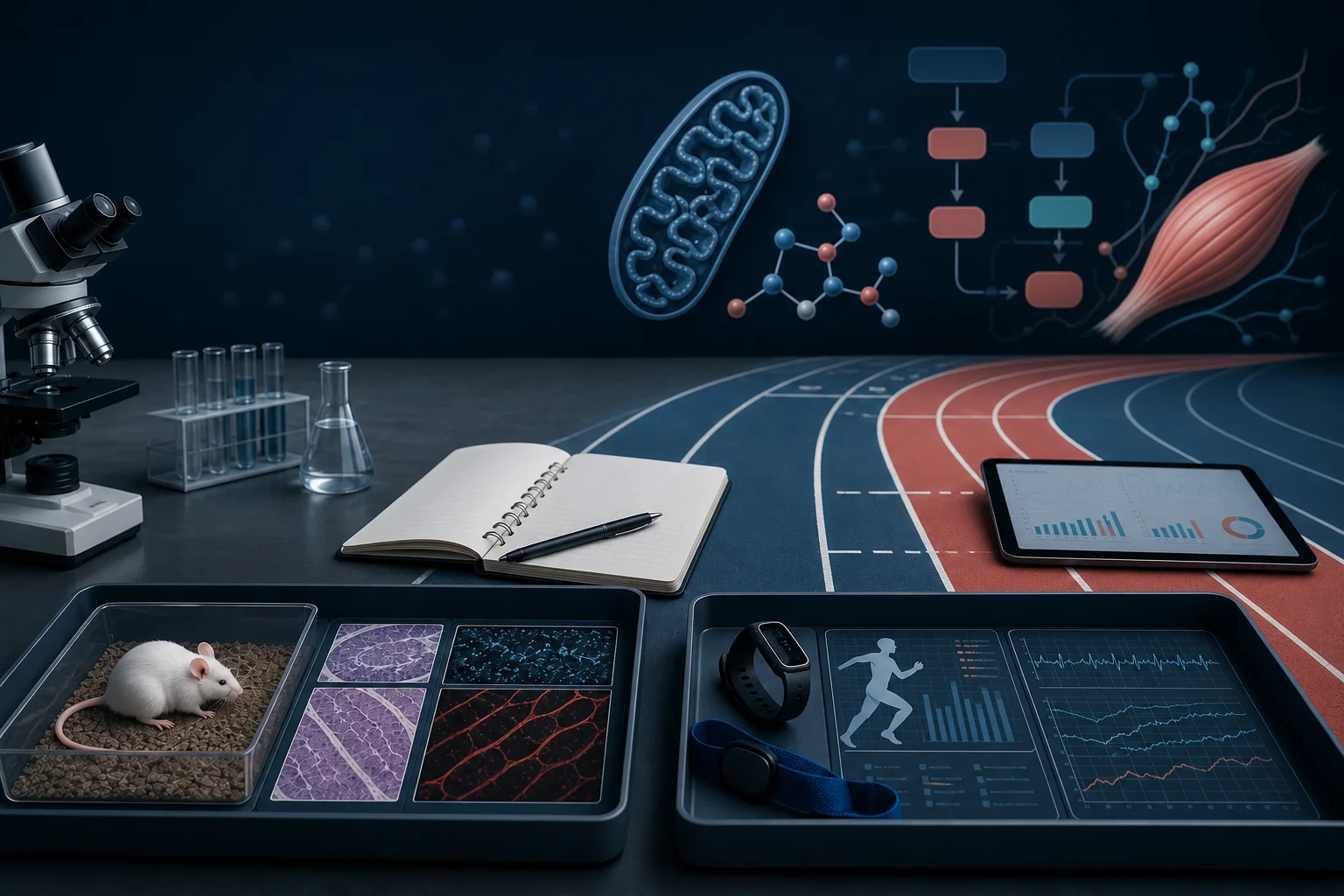 Mitochondrial peptide research workspace separating mouse treadmill evidence from human exercise measures