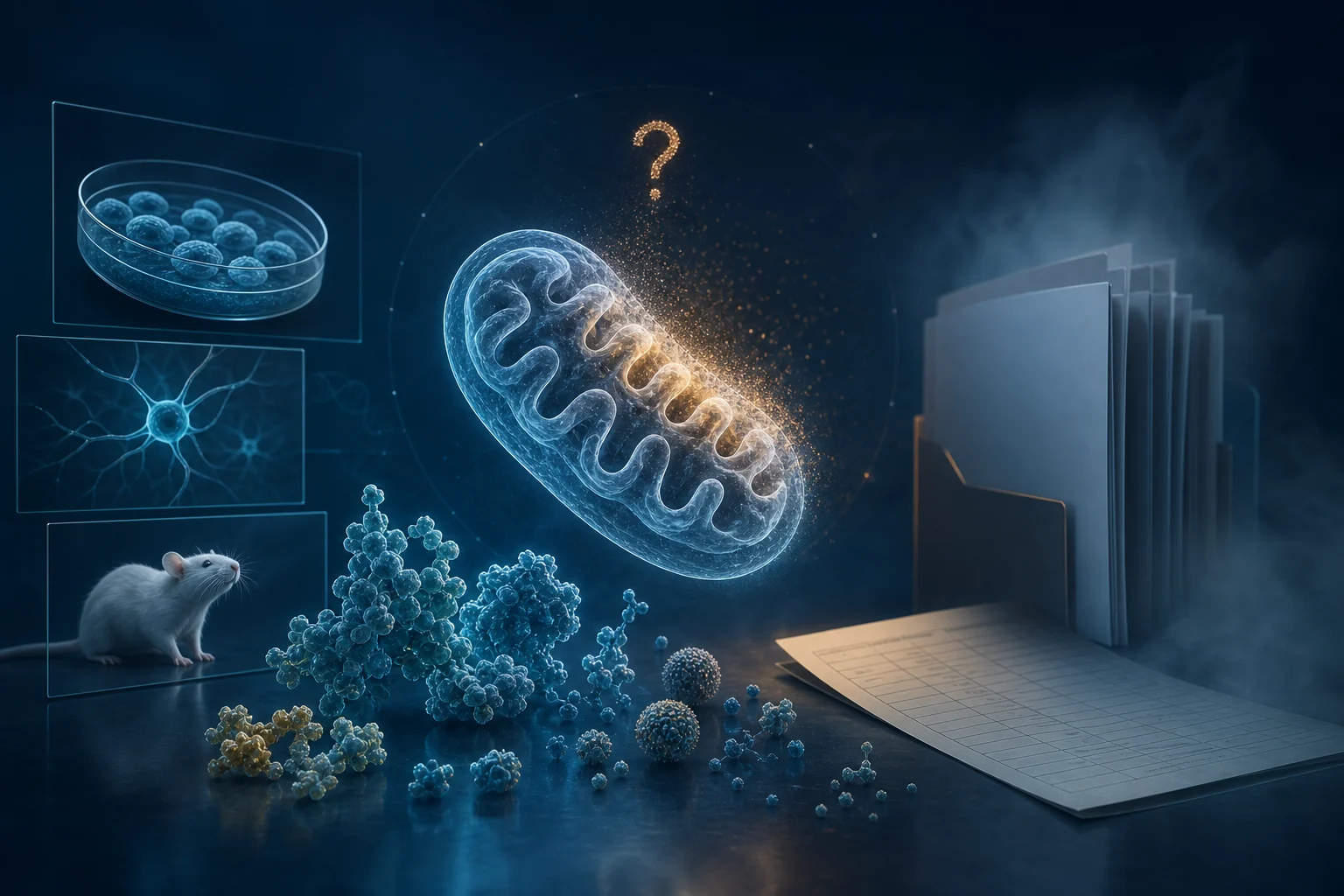 MOTS-c safety evidence scene separating cell and mouse research, peptide aggregation, and an empty human dossier