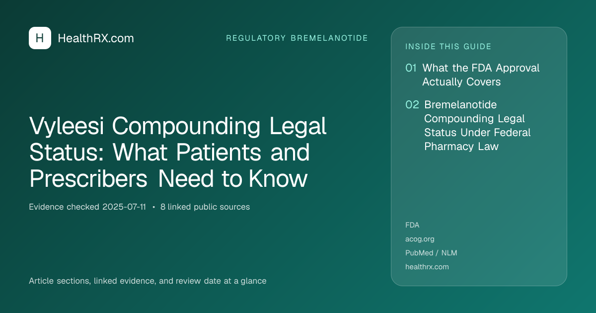 Evidence overview for Vyleesi Compounding Legal Status: What Patients and Prescribers Need to Know