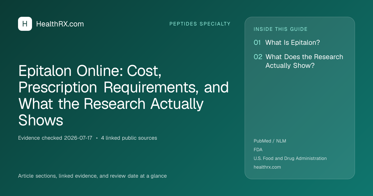 Evidence overview for Epitalon Online: Cost, Prescription Requirements, and What the Research Actually Shows