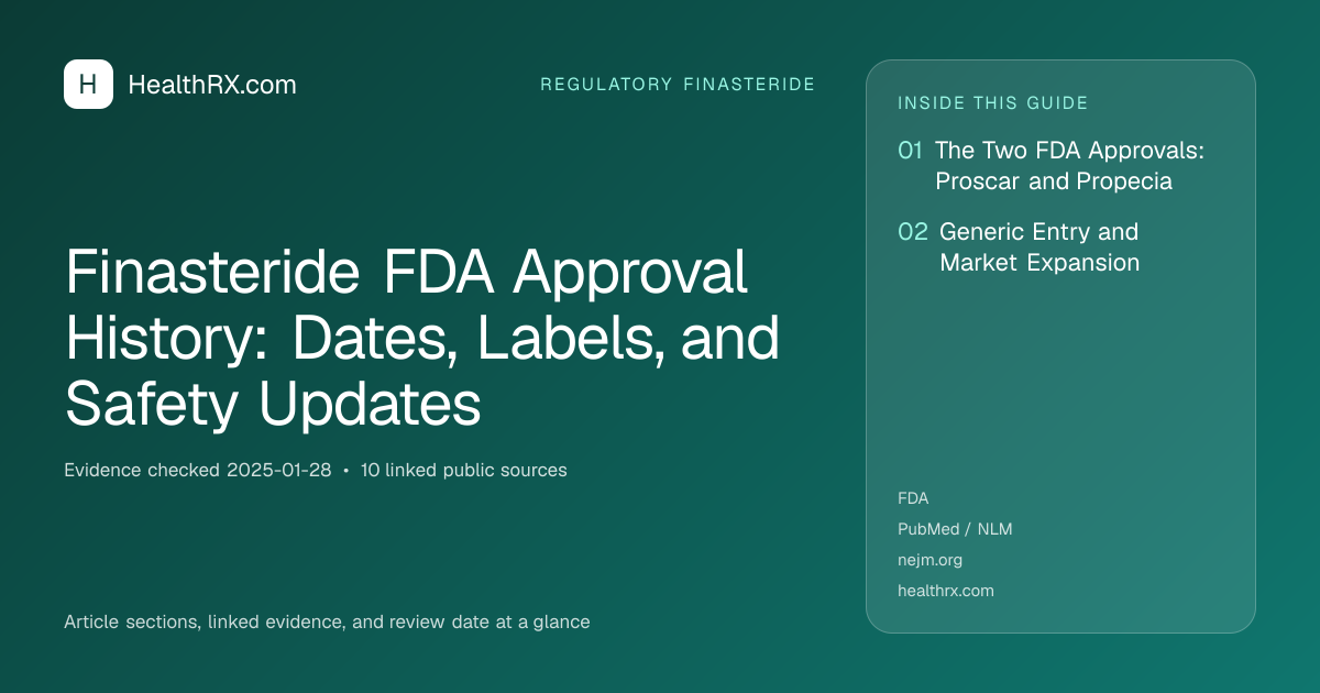 Evidence overview for Finasteride FDA Approval History: Dates, Labels, and Safety Updates