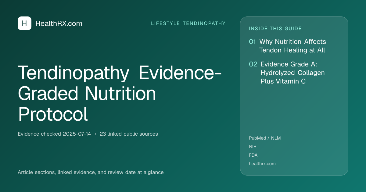 Evidence overview for Tendinopathy Evidence-Graded Nutrition Protocol