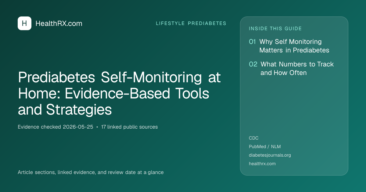Evidence overview for lifestyle prediabetes: Prediabetes Self-Monitoring at Home: Evidence-Based Tools and Strategies