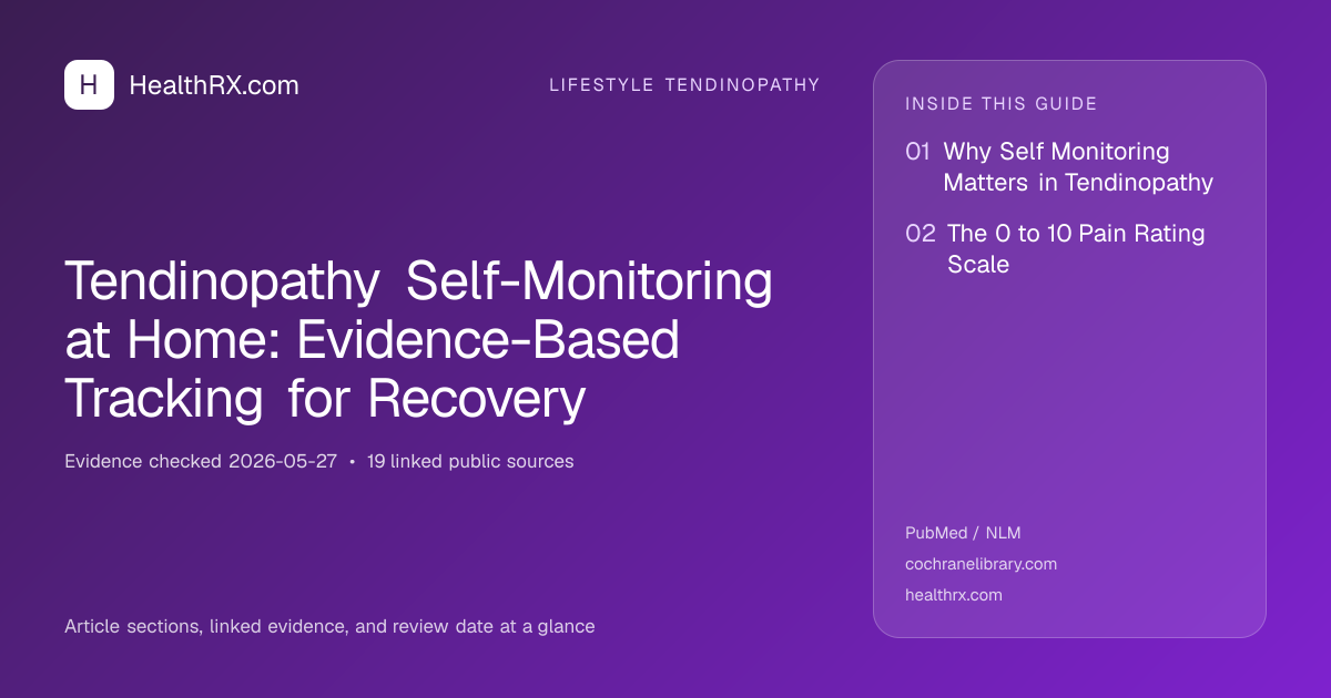 Evidence overview for lifestyle tendinopathy: Tendinopathy Self-Monitoring at Home: Evidence-Based Tracking for Recovery