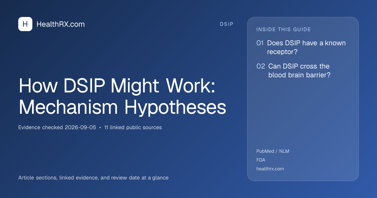 Evidence overview for dsip: How DSIP Might Work: Mechanism Hypotheses