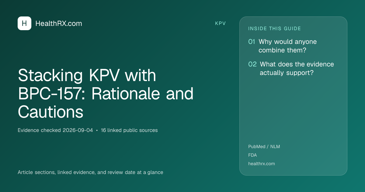 Evidence overview for Stacking KPV with BPC-157: Rationale and Cautions