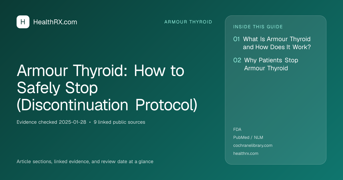 Evidence overview for armour thyroid: Armour Thyroid: How to Safely Stop (Discontinuation Protocol)