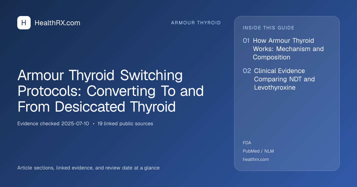 Evidence overview for Armour Thyroid Switching Protocols: Converting To and From Desiccated Thyroid