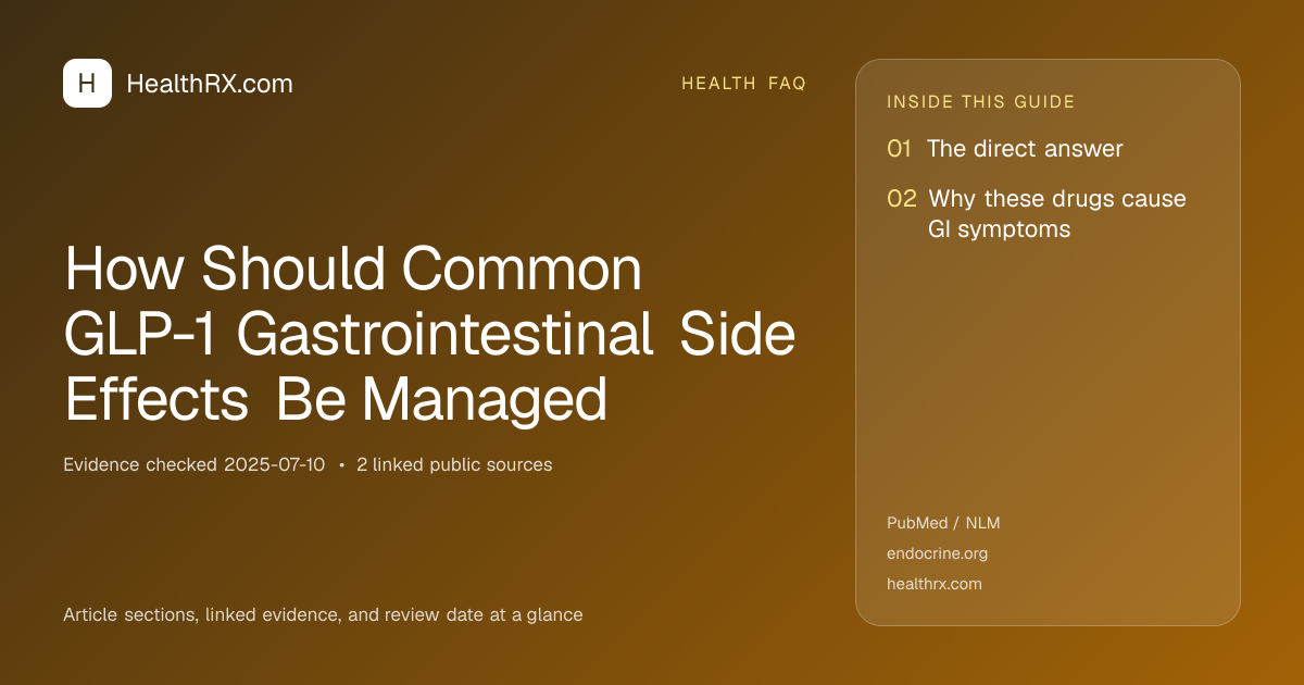 Evidence overview for How Should Common GLP-1 Gastrointestinal Side Effects Be Managed