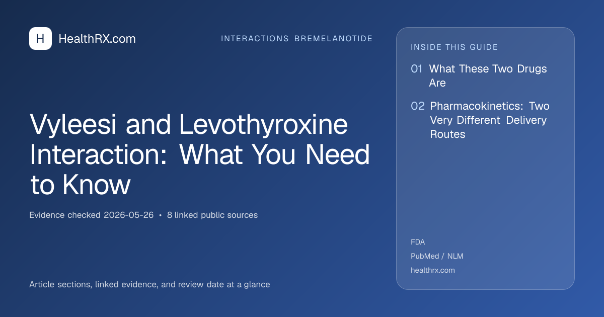 Evidence overview for interactions bremelanotide: Vyleesi and Levothyroxine Interaction: What You Need to Know