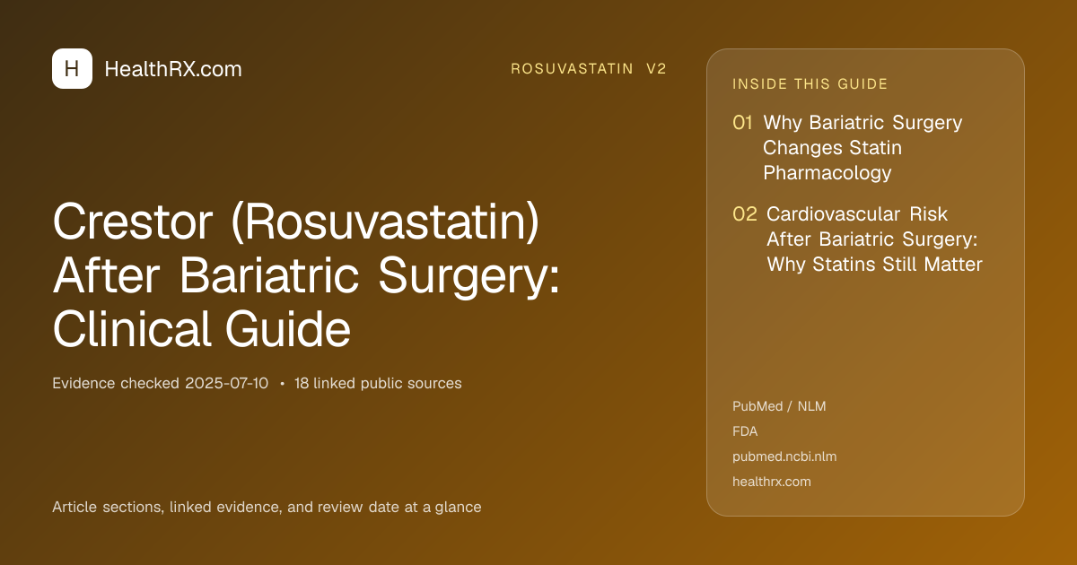 Evidence overview for rosuvastatin v2: Crestor (Rosuvastatin) After Bariatric Surgery: Clinical Guide