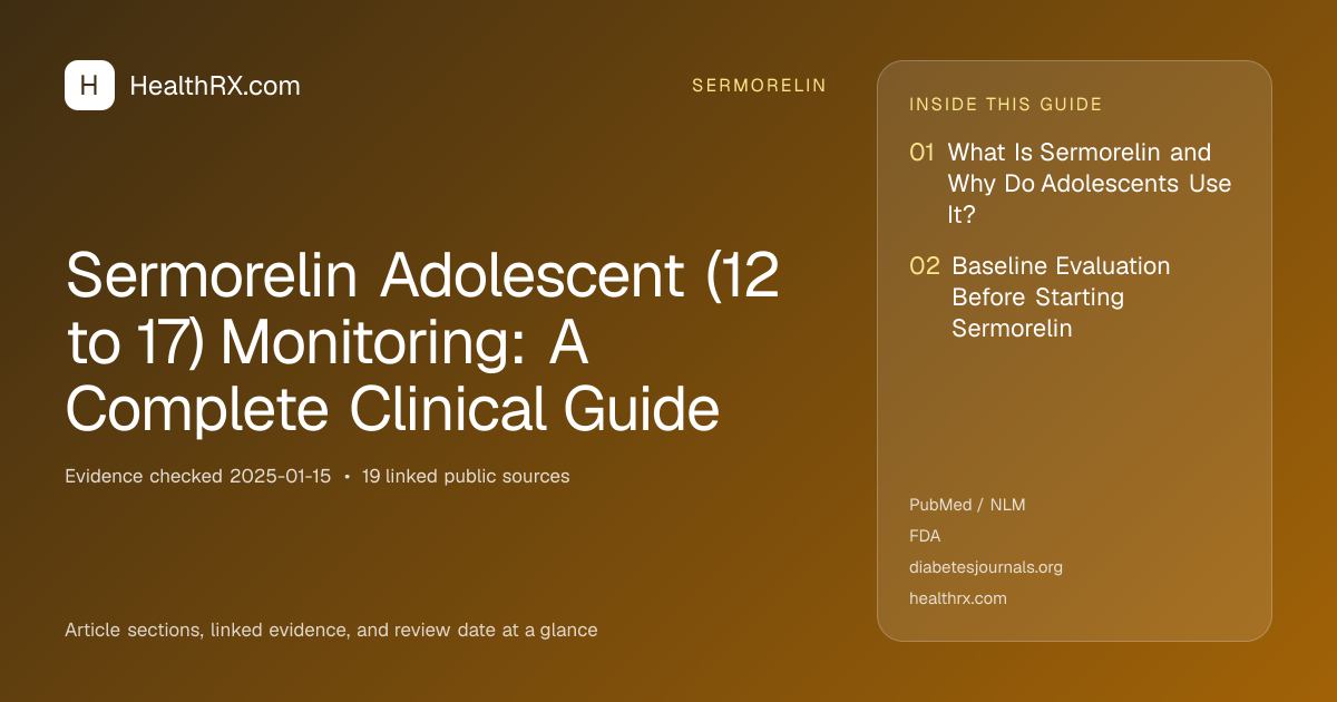 Evidence overview for Sermorelin Adolescent (12 to 17) Monitoring: A Complete Clinical Guide