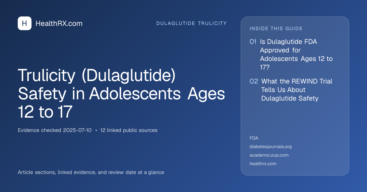 Evidence overview for Trulicity (Dulaglutide) Safety in Adolescents Ages 12 to 17