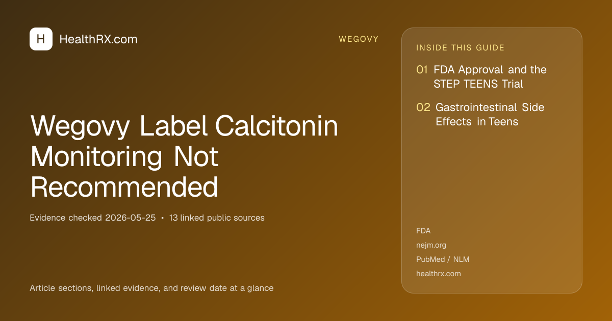Evidence overview for Wegovy Label Calcitonin Monitoring Not Recommended