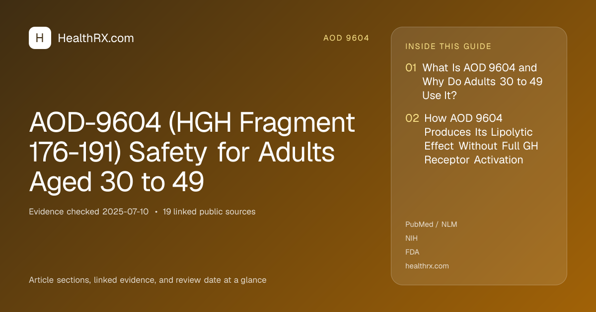 Evidence overview for AOD-9604 (HGH Fragment 176-191) Safety for Adults Aged 30 to 49