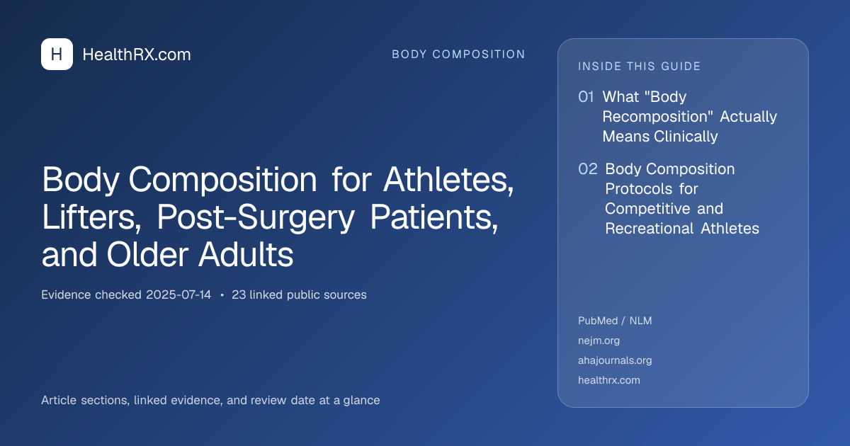 Evidence overview for Body Composition for Athletes, Lifters, Post-Surgery Patients, and Older Adults