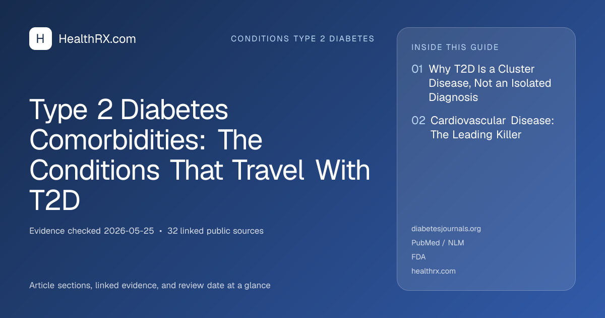 Evidence overview for conditions type 2 diabetes: Type 2 Diabetes Comorbidities: The Conditions That Travel With T2D