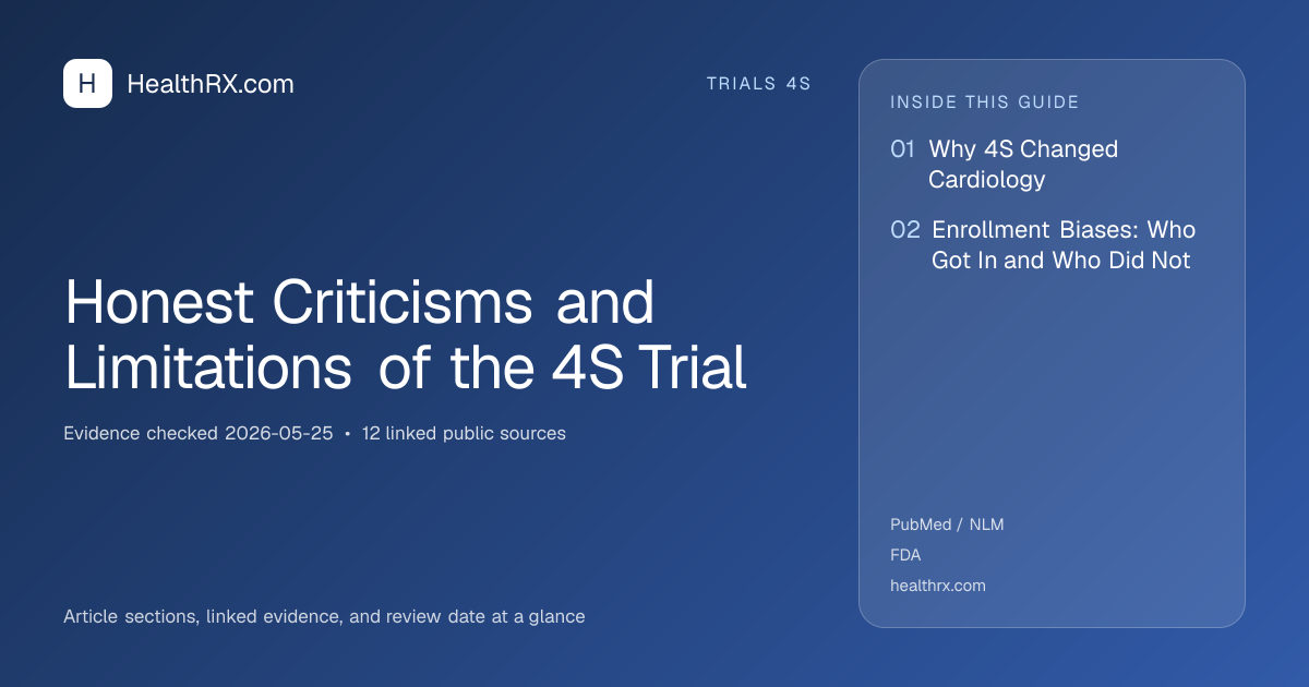 Evidence overview for trials 4s: Honest Criticisms and Limitations of the 4S Trial