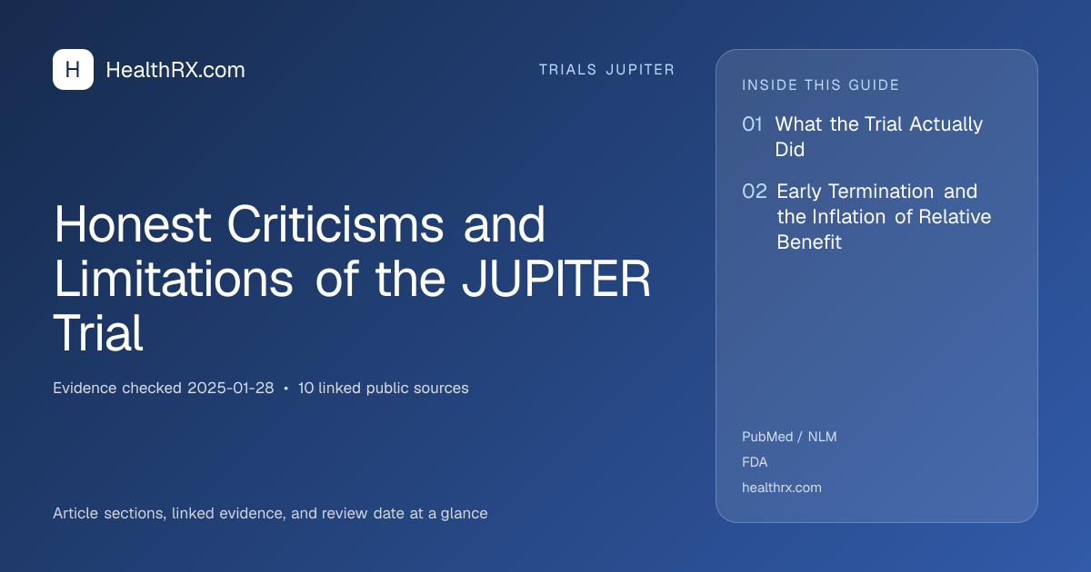 Evidence overview for Honest Criticisms and Limitations of the JUPITER Trial