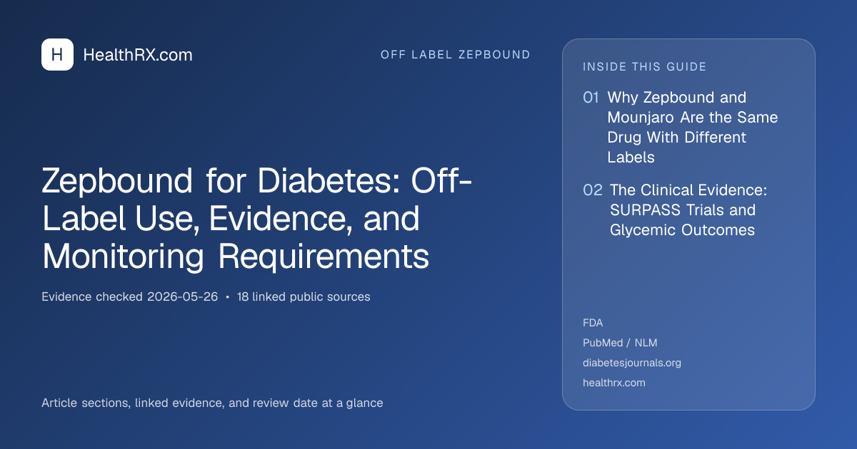 Evidence overview for Zepbound for Diabetes: Off-Label Use, Evidence, and Monitoring Requirements