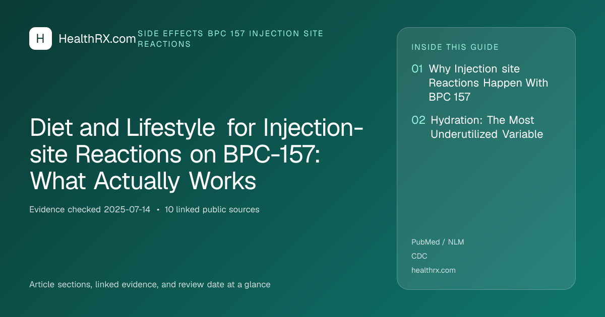 Evidence overview for Diet and Lifestyle for Injection-site Reactions on BPC-157: What Actually Works