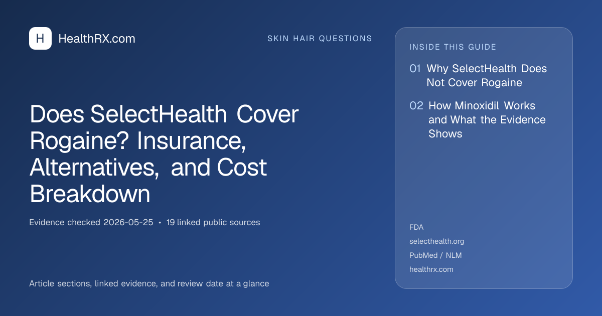 Evidence overview for Does SelectHealth Cover Rogaine? Insurance, Alternatives, and Cost Breakdown