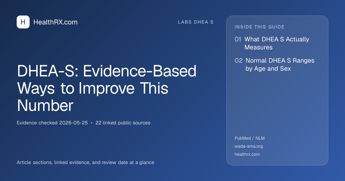 Evidence overview for DHEA-S: Evidence-Based Ways to Improve This Number